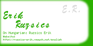 erik ruzsics business card